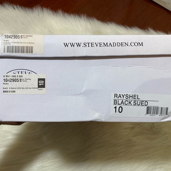 New in box Steve Madden Rayshel heels black Suede Strappy Lace Up Peep Toe - Picture 6 of 6